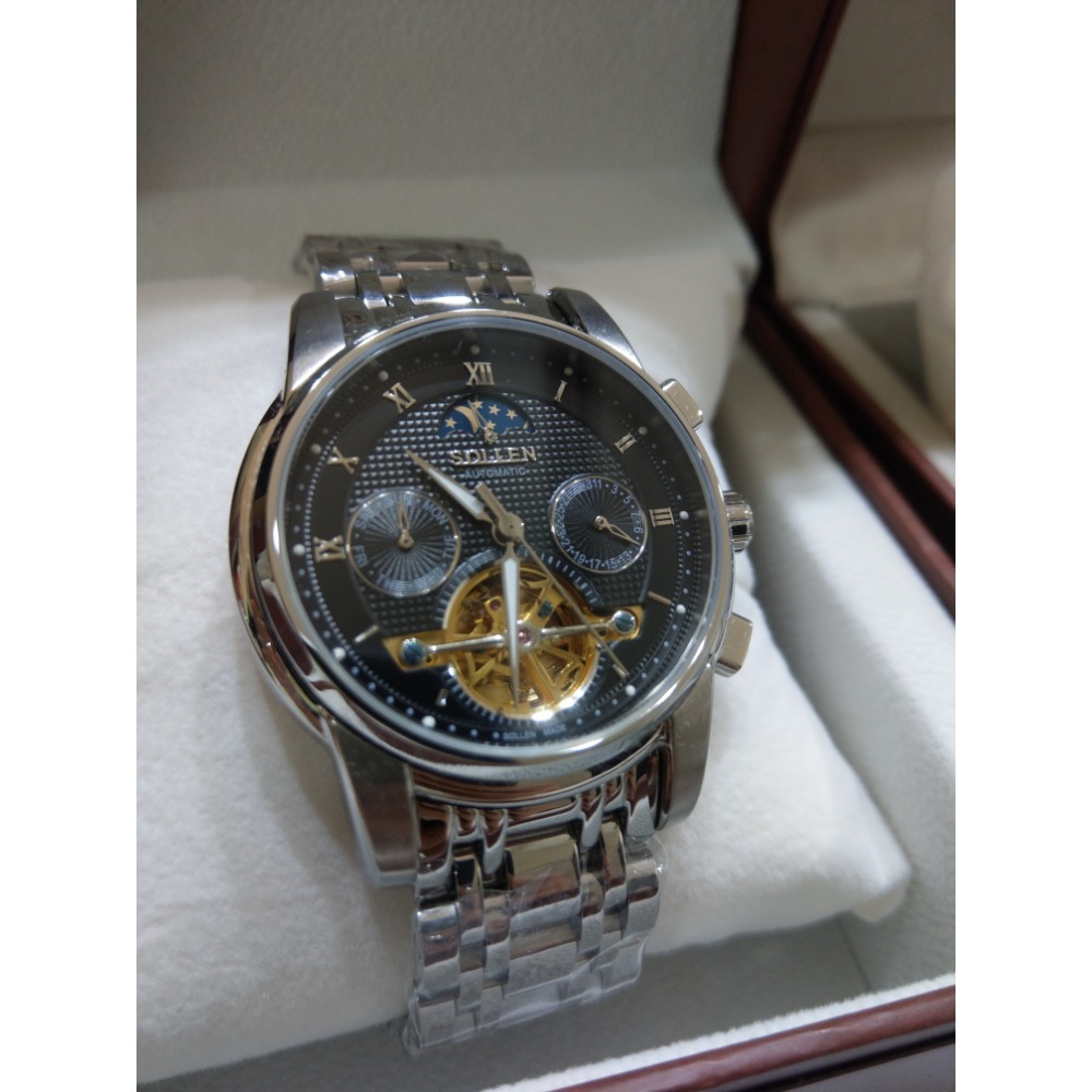 Sollen 自動機械錶 男錶 不鏽鋼 多功能-細節圖3