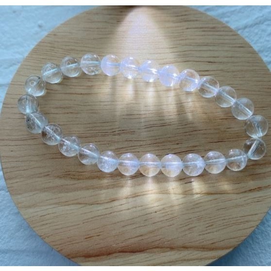 -♞-藍針水晶手串-♞- 顯針 天使羽翼 靈性 白水晶 異象水晶 手鍊 手串-細節圖2