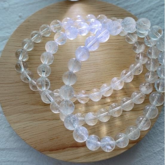 -♞-藍針水晶手串-♞- 顯針 天使羽翼 靈性 白水晶 異象水晶 手鍊 手串-細節圖5