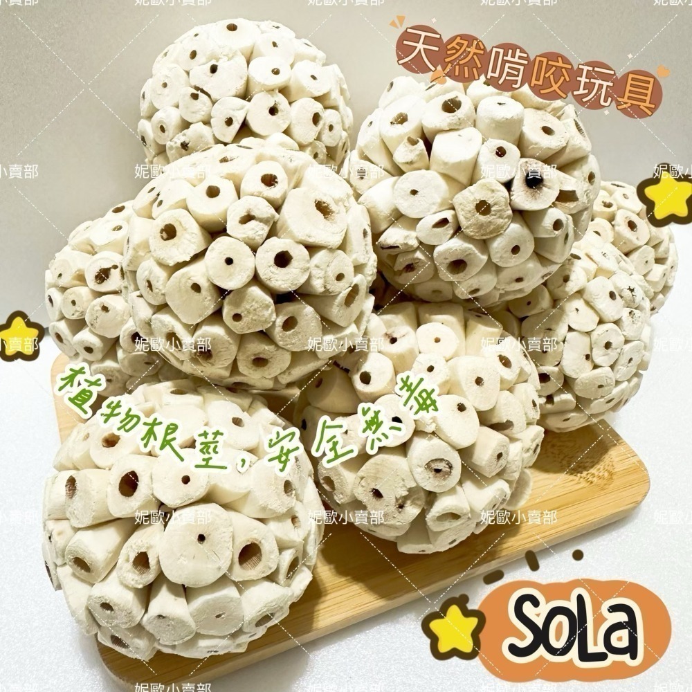 索拉球/通草球 10cm 6cm 天然無毒植物根莖製成 鸚鵡、鼠、兔寵物啃咬玩具  妮歐小賣部｜鸚鵡用品玩具首選 🚚2-細節圖4