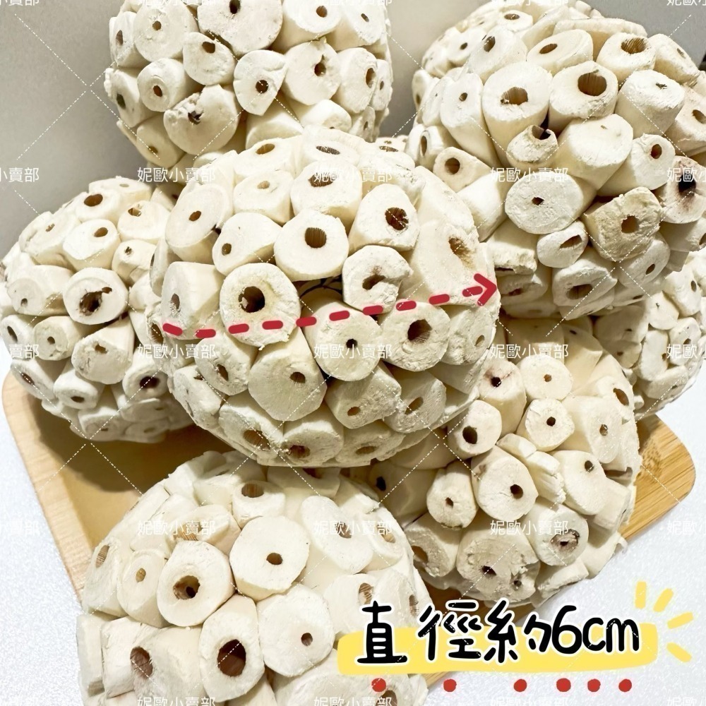 索拉球/通草球 10cm 6cm 天然無毒植物根莖製成 鸚鵡、鼠、兔寵物啃咬玩具  妮歐小賣部｜鸚鵡用品玩具首選 🚚2-細節圖3