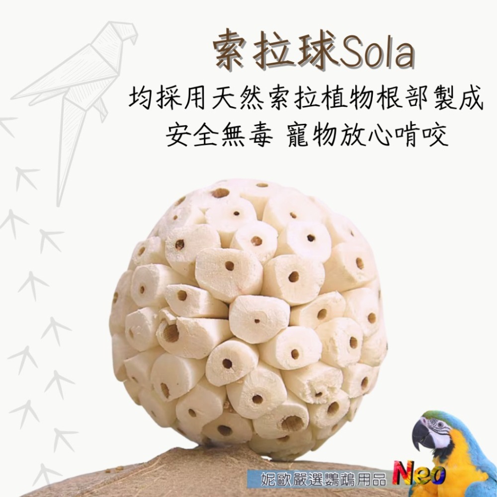 索拉球/通草球 10cm 6cm 天然無毒植物根莖製成 鸚鵡、鼠、兔寵物啃咬玩具  妮歐小賣部｜鸚鵡用品玩具首選 🚚2-細節圖2
