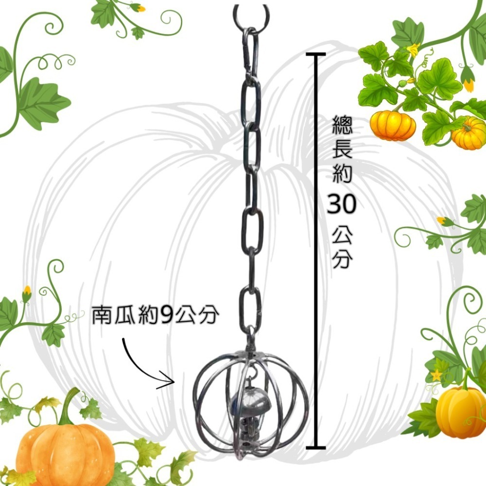304不鏽鋼玩具 南瓜小燈籠 鈴鐺玩具掛串 耐啃咬 可轉動發出聲響 鳥寶興趣不滅 可水洗 表面光滑無毛邊 妮歐小賣部｜鸚-細節圖2
