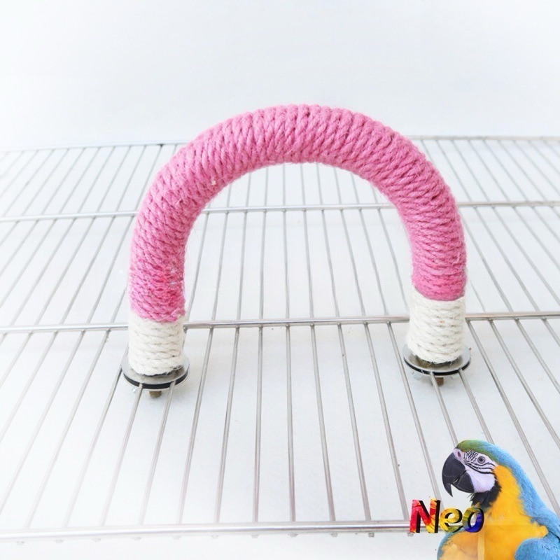 U形麻繩編織站棍 2.5cm 多種顏色、尺寸選擇 適合中小型鸚鵡 妮歐小賣部｜鸚鵡用品玩具首選 🚚24H快速出貨-細節圖6