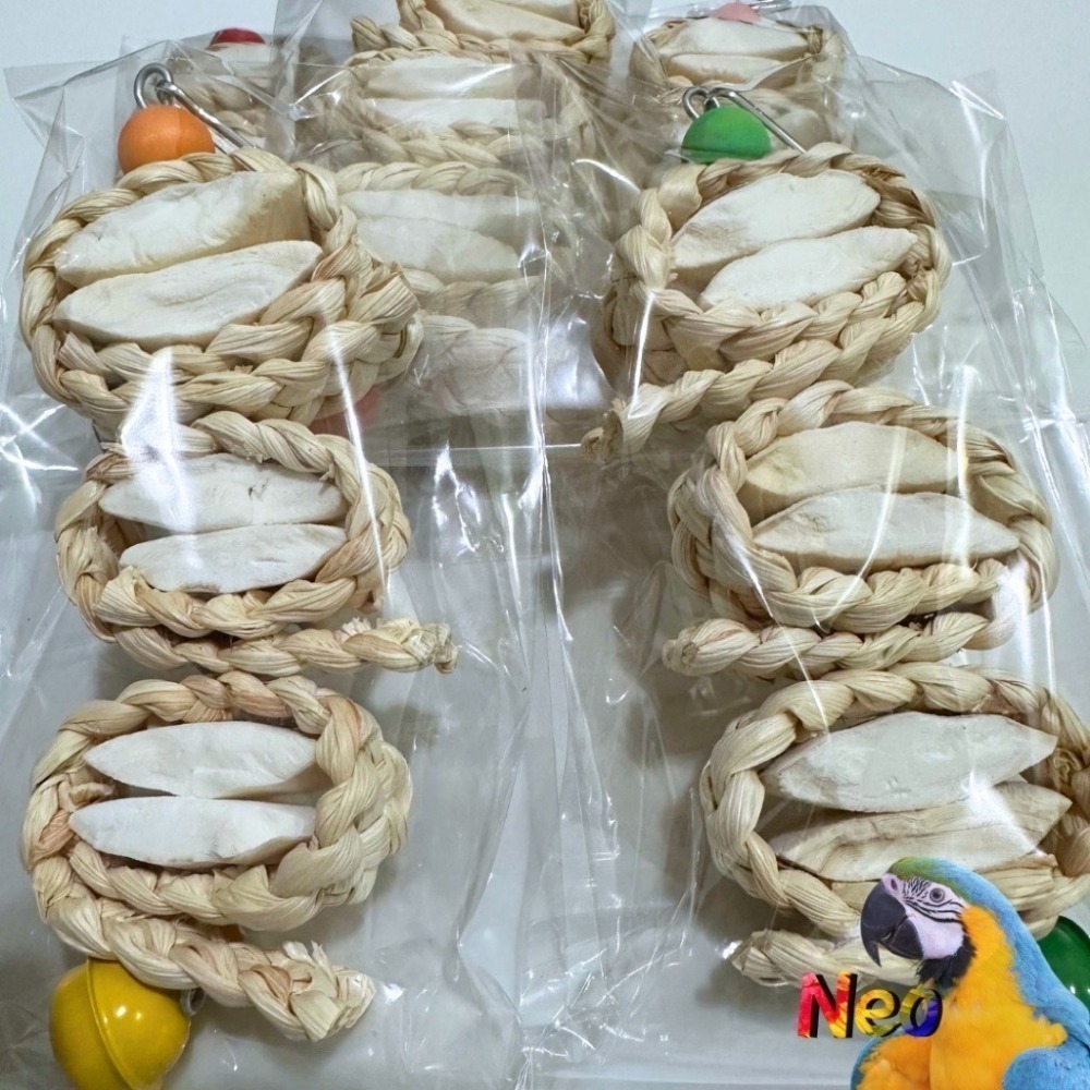 天然啃咬玩具 玉米皮烤串串系列 玉米皮麻花辮 山核桃 墨魚骨 木芒果 妮歐小賣部｜鸚鵡用品玩具首選 🚚24H快速出貨-細節圖6
