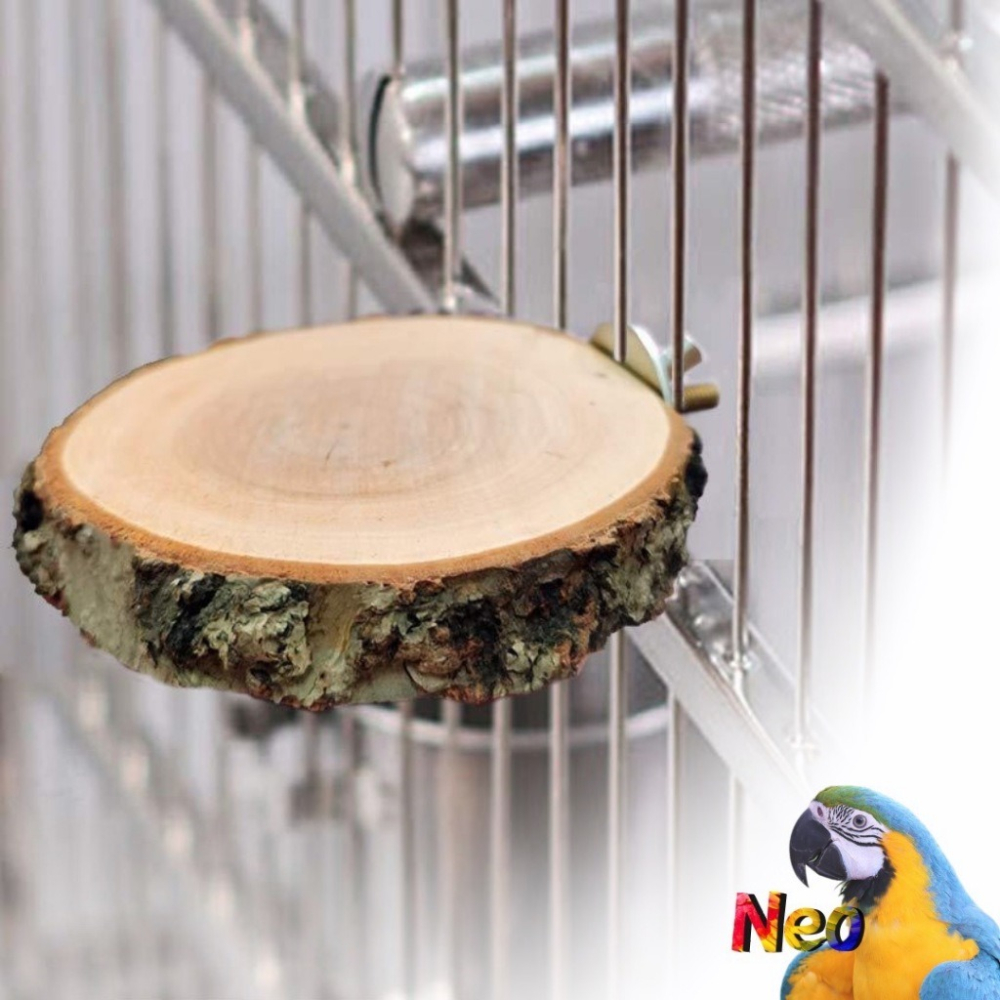 天然原木平台 蘋果原木站台 娛樂遊戲平台 跳台 休憩平台 原木切割 籠內小物 妮歐小賣部｜鸚鵡用品玩具首選 🚚24H快-細節圖6