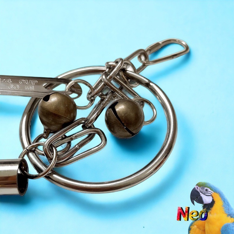 不鏽鋼鸚鵡玩具 鍋具鈴鐺串 鍋碗瓢盆都是我的玩具 啃咬攀爬 安全耐啃咬 可水洗 妮歐小賣部｜鸚鵡用品玩具首選 🚚24H-細節圖4