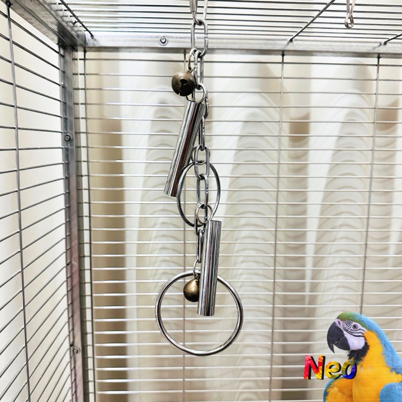 不鏽鋼鸚鵡玩具 魔力小鋼管 單管 雙管 都歸我管 啃咬攀爬 安全耐啃咬 可水洗 妮歐小賣部｜鸚鵡用品玩具首選 🚚24H-細節圖6
