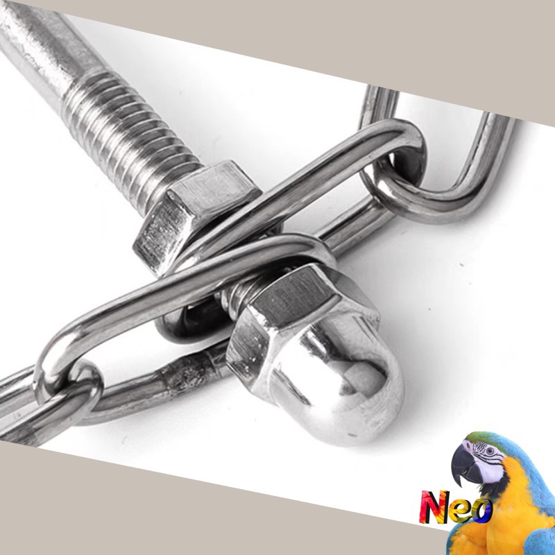 304不鏽鋼玩具 鸚鵡遊戲爬梯 攀爬 擺盪 吊橋 小階梯 可水洗 耐啃咬 妮歐小賣部｜鸚鵡用品玩具首選 🚚24H快速出-細節圖2
