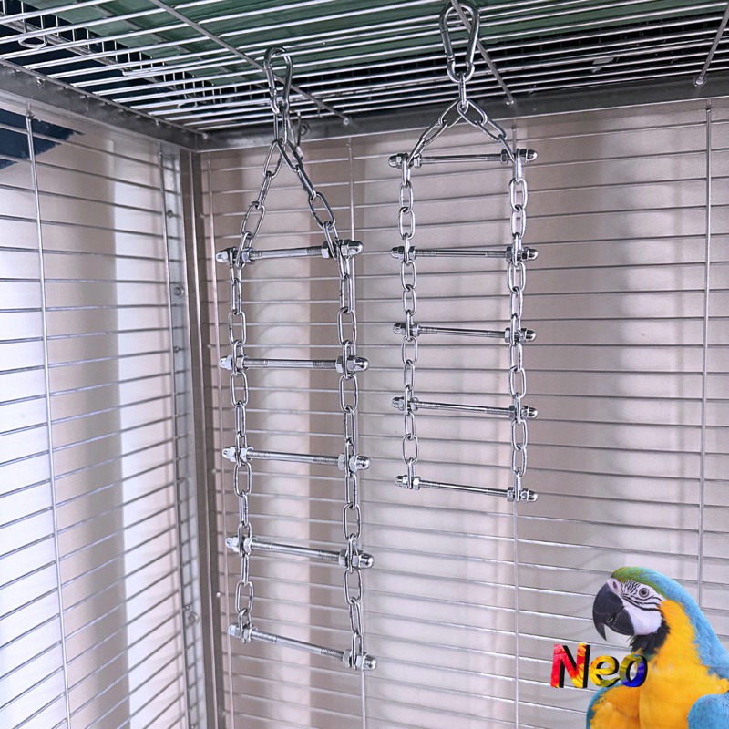 304不鏽鋼玩具 鸚鵡遊戲爬梯 攀爬 擺盪 吊橋 小階梯 可水洗 耐啃咬 妮歐小賣部｜鸚鵡用品玩具首選 🚚24H快速出-細節圖6