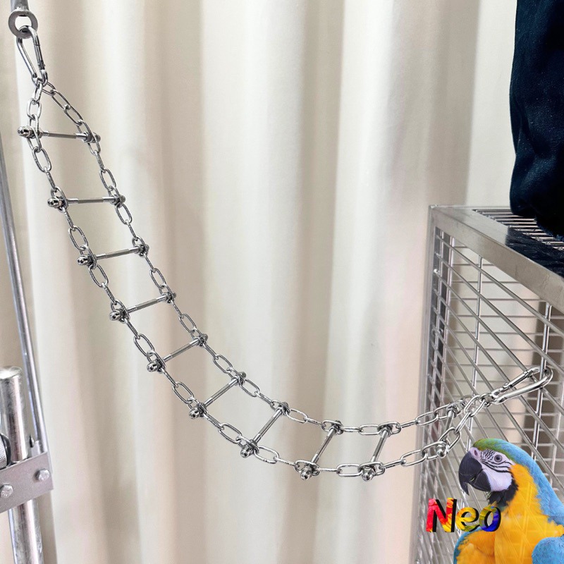 304不鏽鋼玩具 鸚鵡遊戲爬梯 攀爬 擺盪 吊橋 小階梯 可水洗 耐啃咬 妮歐小賣部｜鸚鵡用品玩具首選 🚚24H快速出-細節圖7