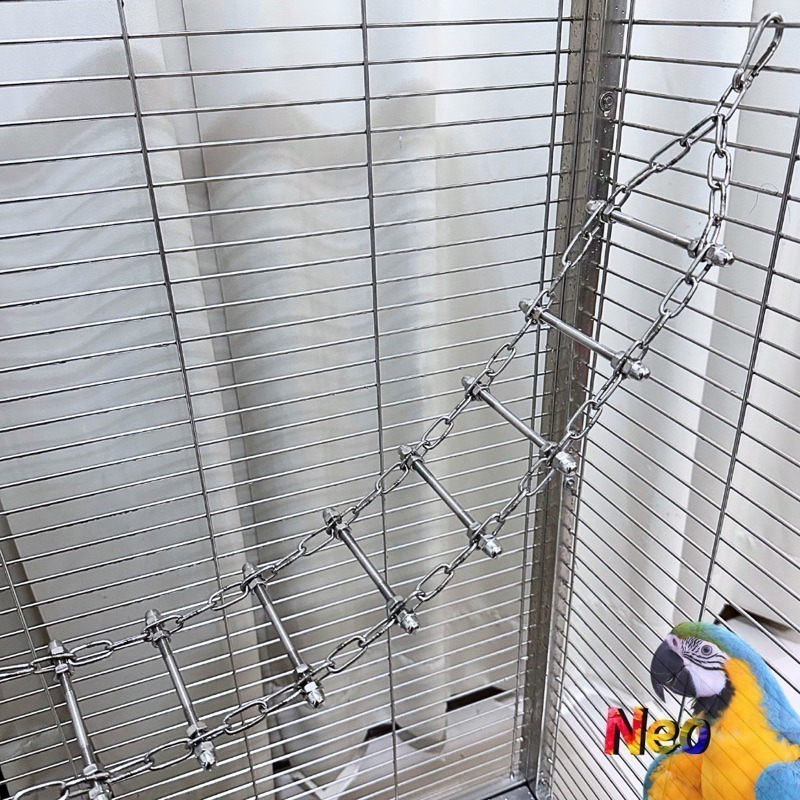 304不鏽鋼玩具 鸚鵡遊戲爬梯 攀爬 擺盪 吊橋 小階梯 可水洗 耐啃咬 妮歐小賣部｜鸚鵡用品玩具首選 🚚24H快速出-細節圖10