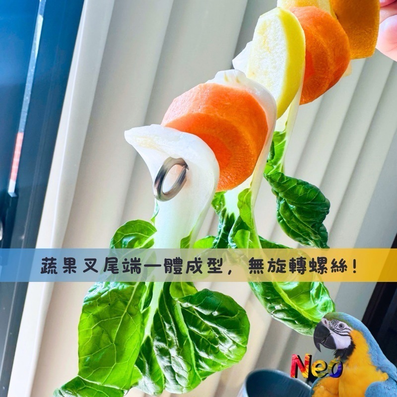 304不鏽鋼 蔬菜水果叉 玩具DIY掛串 耐用 可水洗 好清潔  妮歐小賣部｜鸚鵡用品玩具首選 🚚24H快速出貨-細節圖5