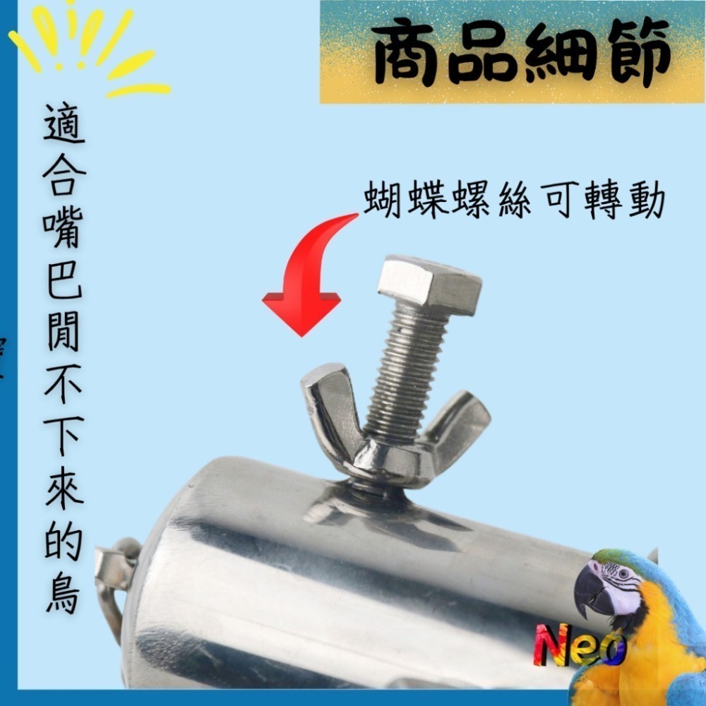 304不鏽鋼玩具 旋轉蝴蝶螺絲 益智耐啃咬玩具 玩樂安全 可水洗 全焊接 妮歐小賣部｜鸚鵡用品玩具首選 🚚24H快速出-細節圖3