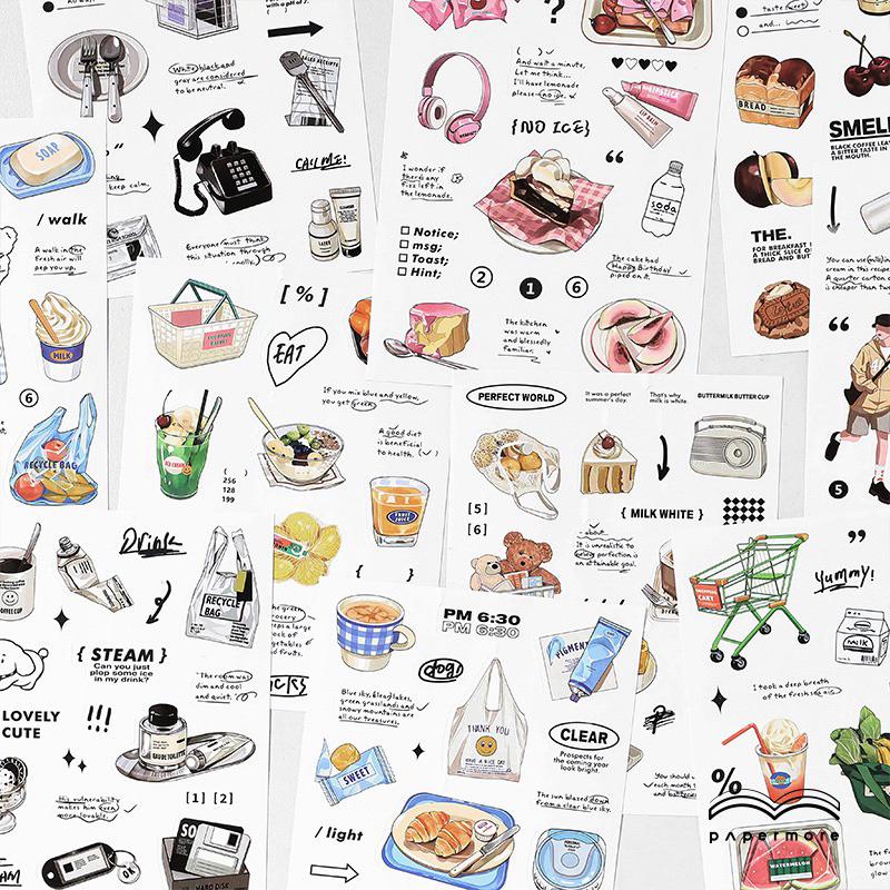 （🆕）美式PaperMore不乾膠貼紙（一包兩入）週末便利店系列 手帳素材咕卡DIY創意 手帳必備-細節圖2