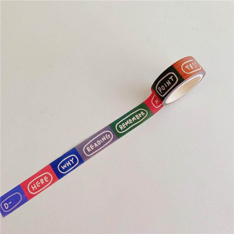 （🆕）韓國ins風 可愛字母 彩色紙膠帶卡通 英文拼貼 小卡打包換卡 貼紙封口貼 手帳裝飾必備-細節圖2