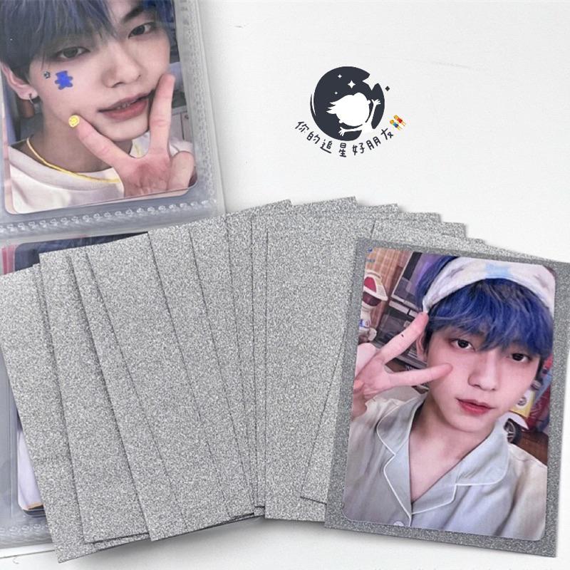 （🆕）Ins風 滿天星銀色細閃二層卡膜 小卡外套 偶像明星愛豆小卡 卡膜卡套 打包出卡換卡保護 追星必備 出卡必備-細節圖2