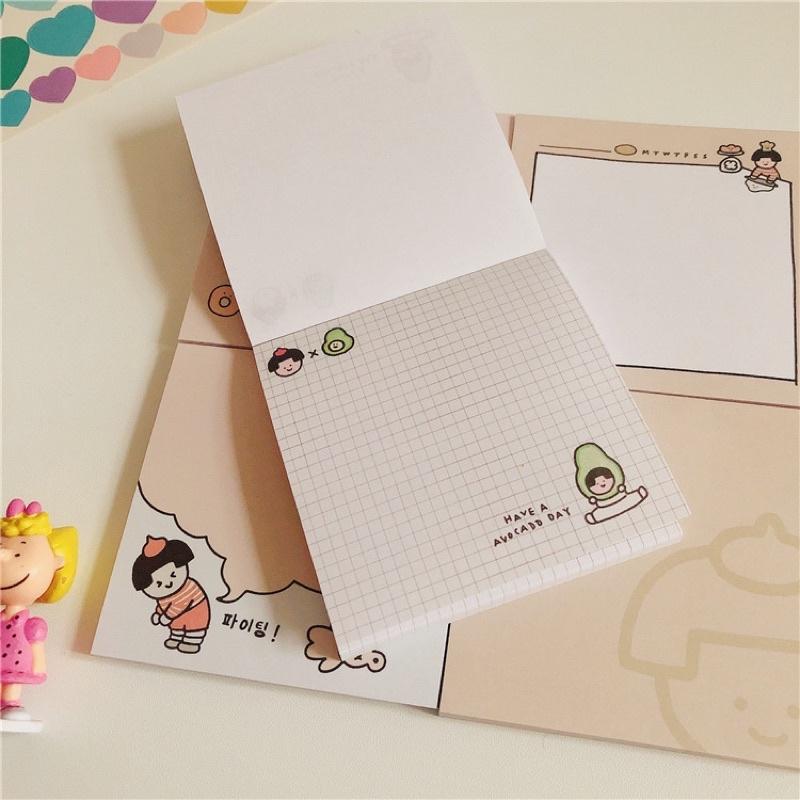 （現貨秒出）韓國ins風 可愛學生卡通可愛便簽 無黏性便條紙 備忘錄手帳便簽小本 學生必備-細節圖3