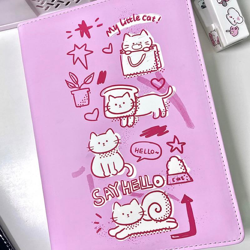 （🆕）原創乳牛貓咪黑色高級ins風 A5四宮格卡冊 偶像明星愛豆拍立得專輯小卡 收納6孔活頁相冊 追星必備-細節圖3