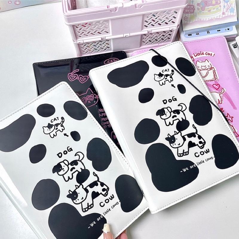 （🆕）原創乳牛貓咪黑色高級ins風 A5四宮格卡冊 偶像明星愛豆拍立得專輯小卡 收納6孔活頁相冊 追星必備-細節圖7