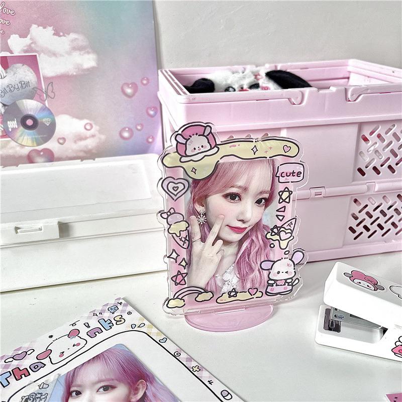 （🆕）原創可愛小狗 塗鴉造型桌面立牌 偶像明星愛豆小卡 壓克力相框插卡立牌 拍立得 桌面展示擺件 追星必備-細節圖4