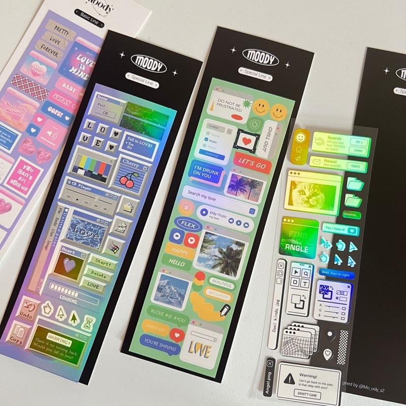 （現貨秒出）韓國ins風 鐳射貼紙 電腦素材 裝飾貼紙 咕卡diy素材 追星必備 咕卡必備-細節圖2
