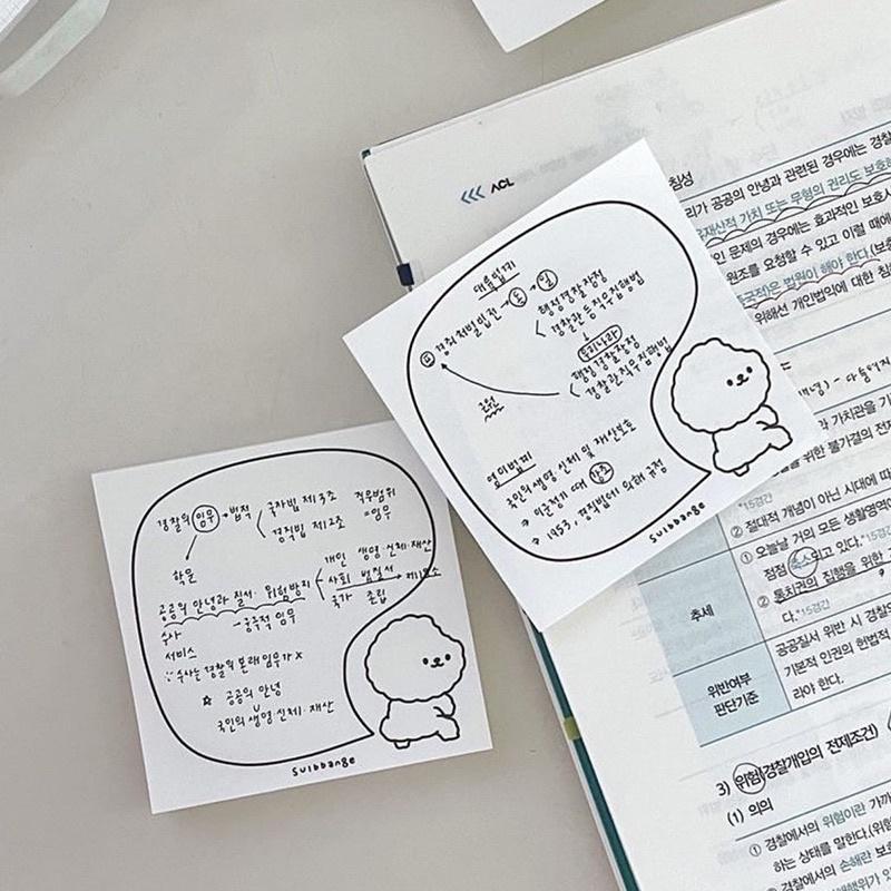 （現貨秒出）韓國Ins風 同款簡單 便條紙 黑白卡通小熊方框無黏性 清單便簽本 便條紙-細節圖4