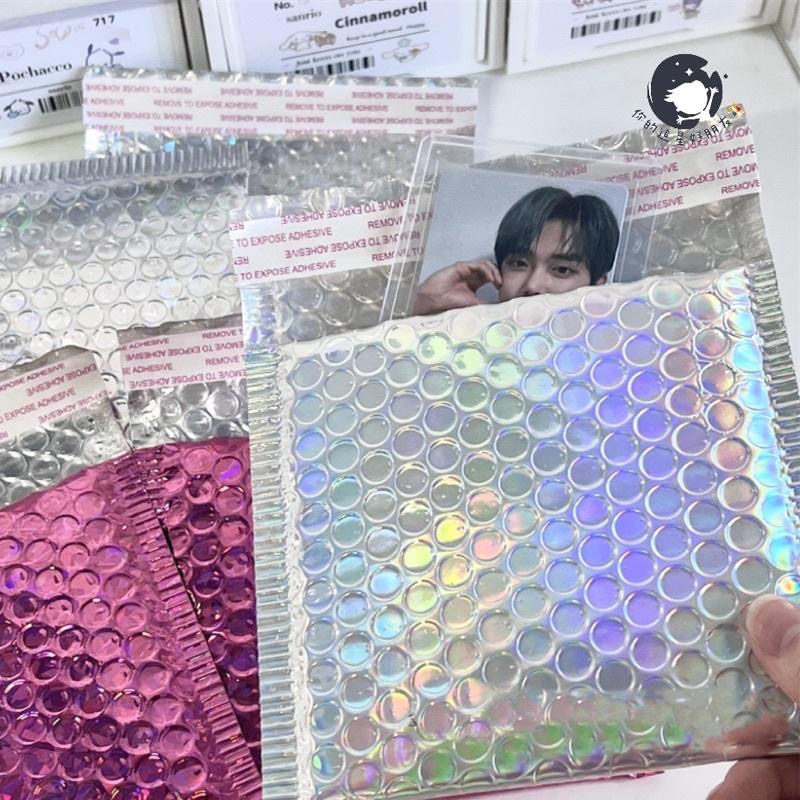 （🆕）加厚鐳射氣泡袋 信封袋偶像愛豆明星 專輯小卡出卡包裝袋 高顏值防震防摔收納袋 追星必備-細節圖5