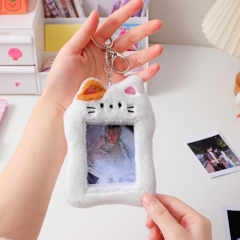 （現貨秒出）韓版ins風小卡卡套 卡通超可愛 演唱會 毛絨卡套 絨毛卡套 追星必備 小卡咕卡套 愛豆小卡 掛件鑰匙扣-細節圖4