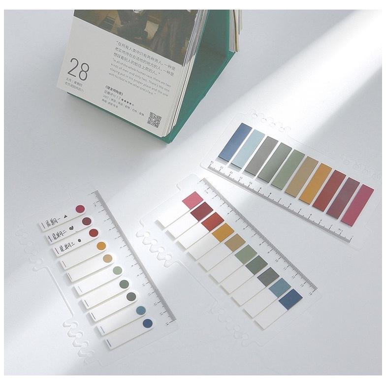 （現貨秒出）韓國ins風 pet莫蘭迪復古色活頁索引便利貼 清新手帳尺拼貼 偶像愛豆小卡換卡出卡必備 追星必備 手帳必備-細節圖2