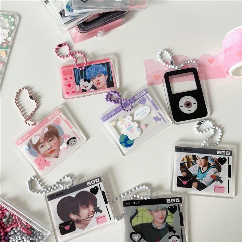 （現貨秒出）ins韓版可愛卡通咕盤 咕卡鑰匙扣鑰匙圈 少女壓克力吊飾 透明爱豆追星必備 掛件-細節圖4