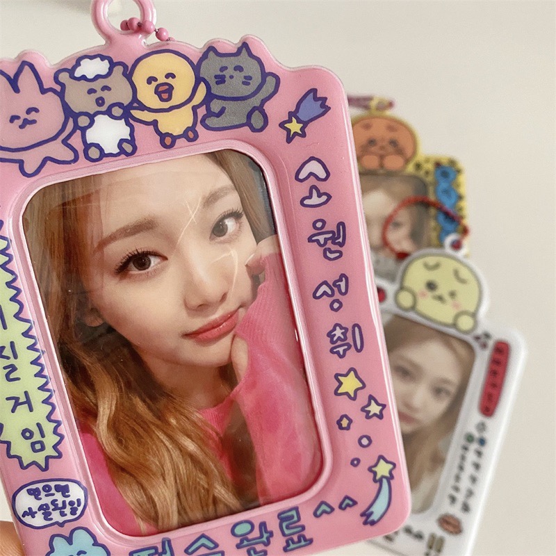 （🆕）ins韓文神符卡套 3寸 偶像明星愛豆專輯小卡 可愛演唱會咖啡廳跑咖打卡必備 照片拍立得保護套 收納追星必備-細節圖2