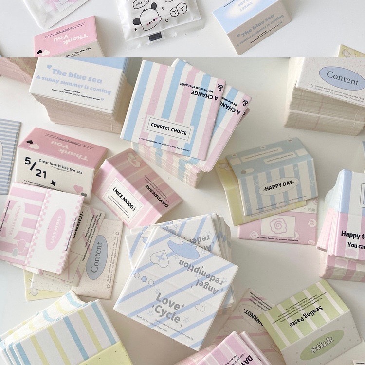 (🆕）原創韓系 共27款 ins風 小紅書迷你對折卡頭 偶像明星愛豆專輯小卡 打包材料 追星出卡小禮物 包裝必備-細節圖3