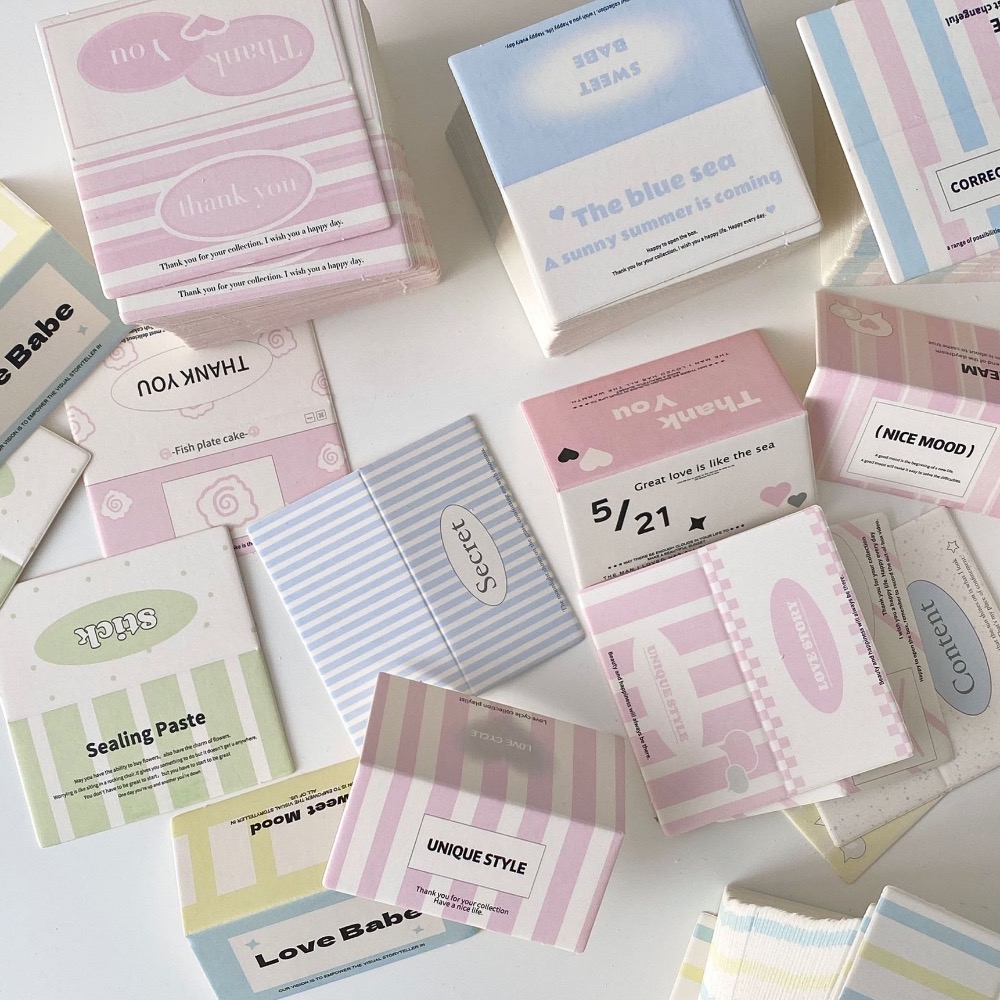 (🆕）原創韓系 共27款 ins風 小紅書迷你對折卡頭 偶像明星愛豆專輯小卡 打包材料 追星出卡小禮物 包裝必備-細節圖6