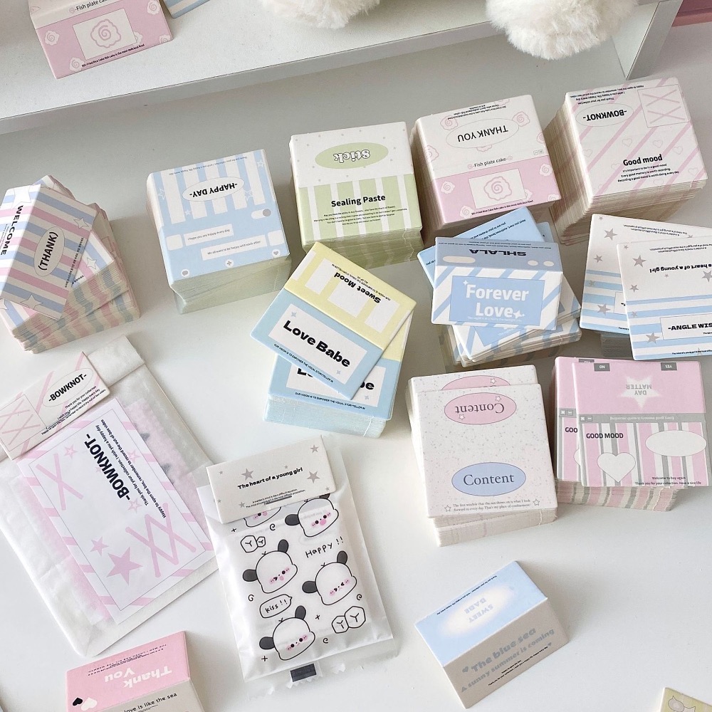 (🆕）原創韓系 共27款 ins風 小紅書迷你對折卡頭 偶像明星愛豆專輯小卡 打包材料 追星出卡小禮物 包裝必備-細節圖7