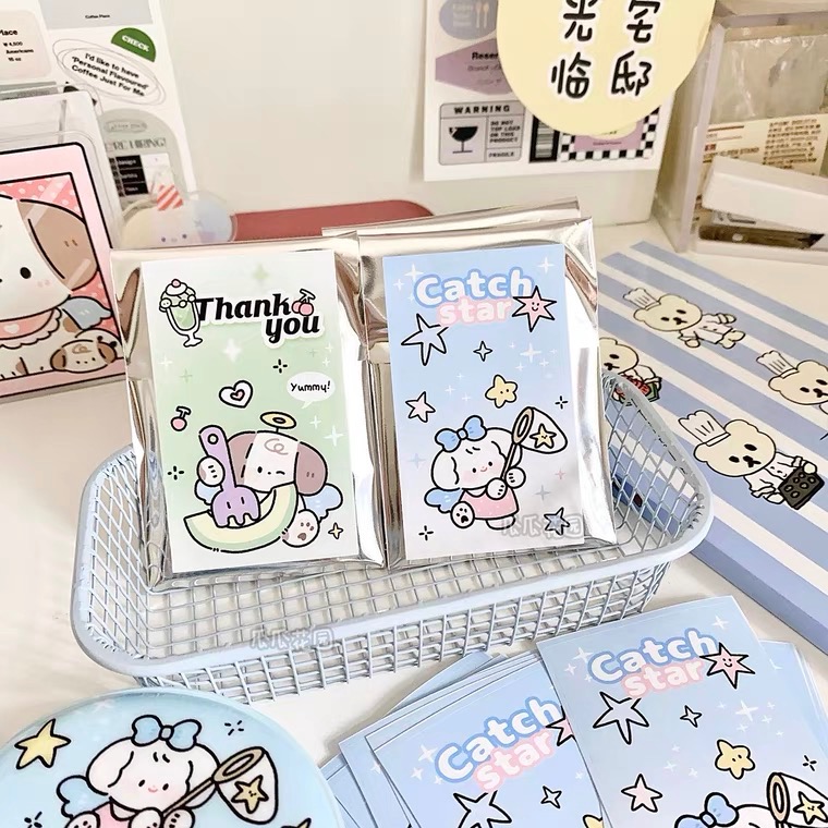 （🆕）瓜瓜花園新品 小紅書打包必備  原創可愛小狗 咚咚封口貼 偶像明星愛豆專輯小卡出卡貼紙 貴婦包裝 打包追星必備-細節圖5