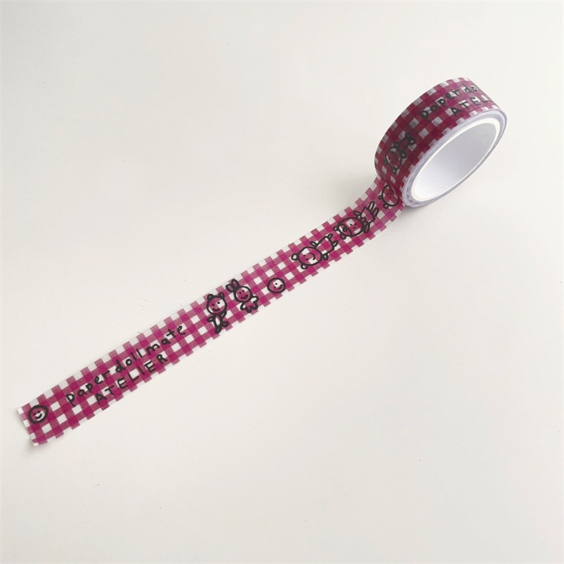 （🆕）韓國ins風 和紙膠帶 可愛動物小熊 簡約卡通 小人英文手帳裝飾素材 貼紙膠帶 出卡必備-細節圖5