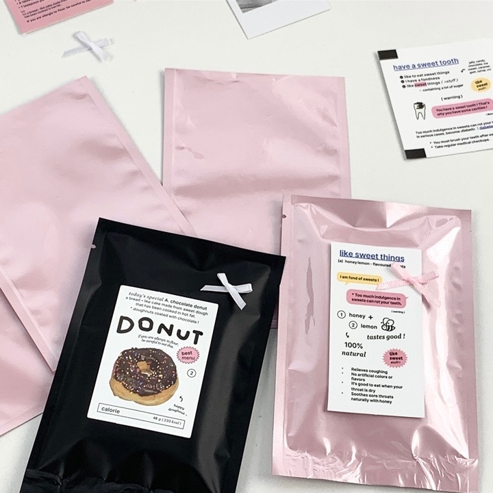 （🆕）ins風 粉色熱封袋 偶像明星愛豆專輯小卡 出卡禮物袋 貴婦包裝卡套 密封袋 高顏值珠光 包裝袋 追星必備-細節圖2