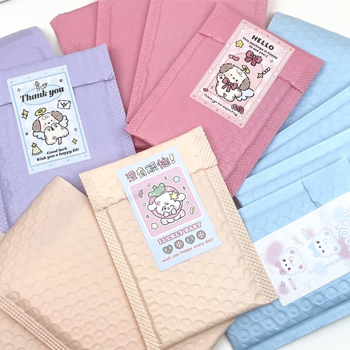 （🆕）彩色馬卡龍 打包出貨 偶像明星愛豆專輯小卡 保護泡泡紙 氣泡袋 打包袋 卡套氣泡信封袋 出卡 追星必備-細節圖2