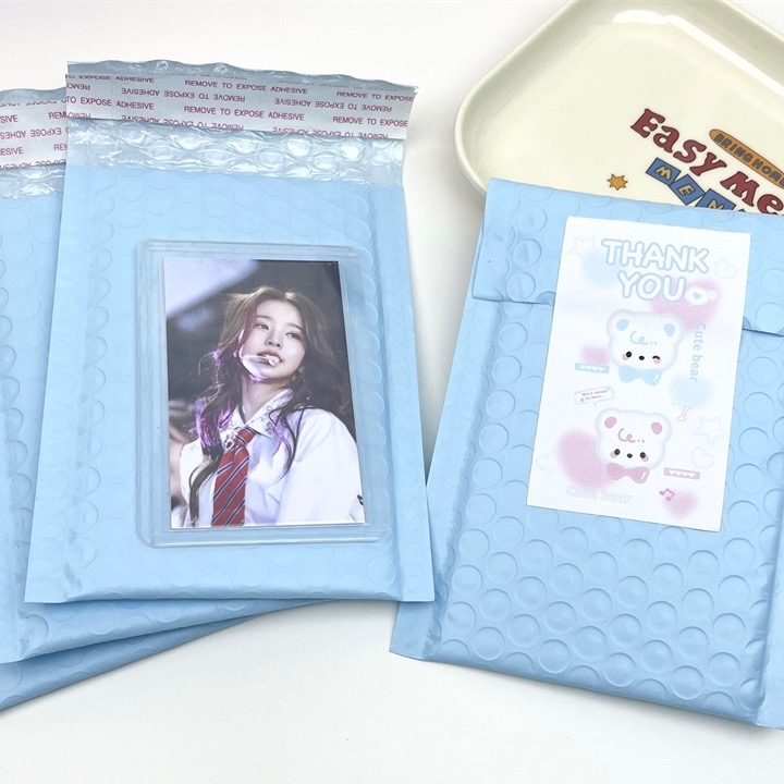 （🆕）彩色馬卡龍 打包出貨 偶像明星愛豆專輯小卡 保護泡泡紙 氣泡袋 打包袋 卡套氣泡信封袋 出卡 追星必備-細節圖4