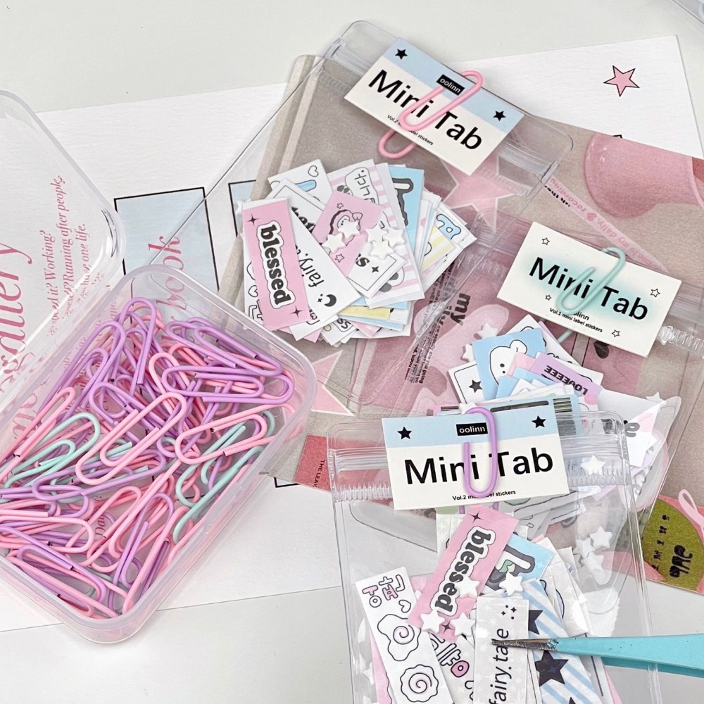 （🆕）ins風馬卡龍色 迴紋針卡頭重複使用 偶像明星愛豆專輯小卡 出卡打包小紅書同款 包材 文件整理收納 追星必備-細節圖6