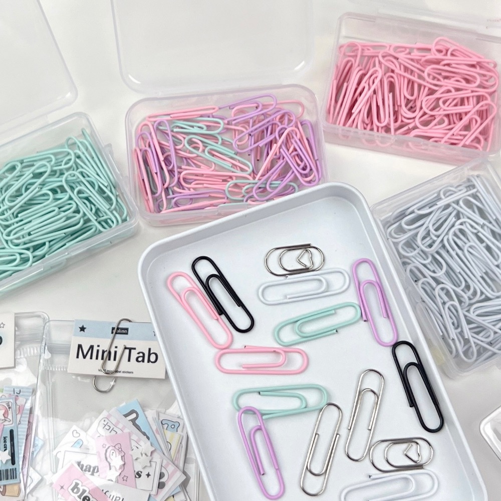 （🆕）ins風馬卡龍色 迴紋針卡頭重複使用 偶像明星愛豆專輯小卡 出卡打包小紅書同款 包材 文件整理收納 追星必備-細節圖7