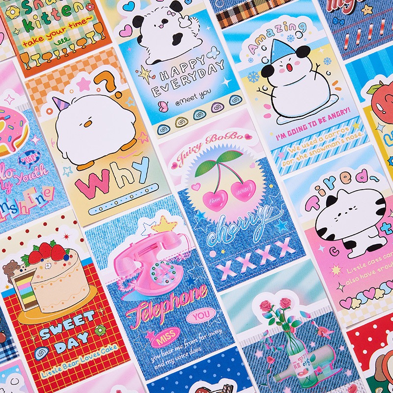 （🆕）寓見誠品原創一包20張 小藝術家系列 創意韓系卡通貼紙 封口貼手帳 出卡包卡 包材DIY異形封口貼紙 追星必備-細節圖2