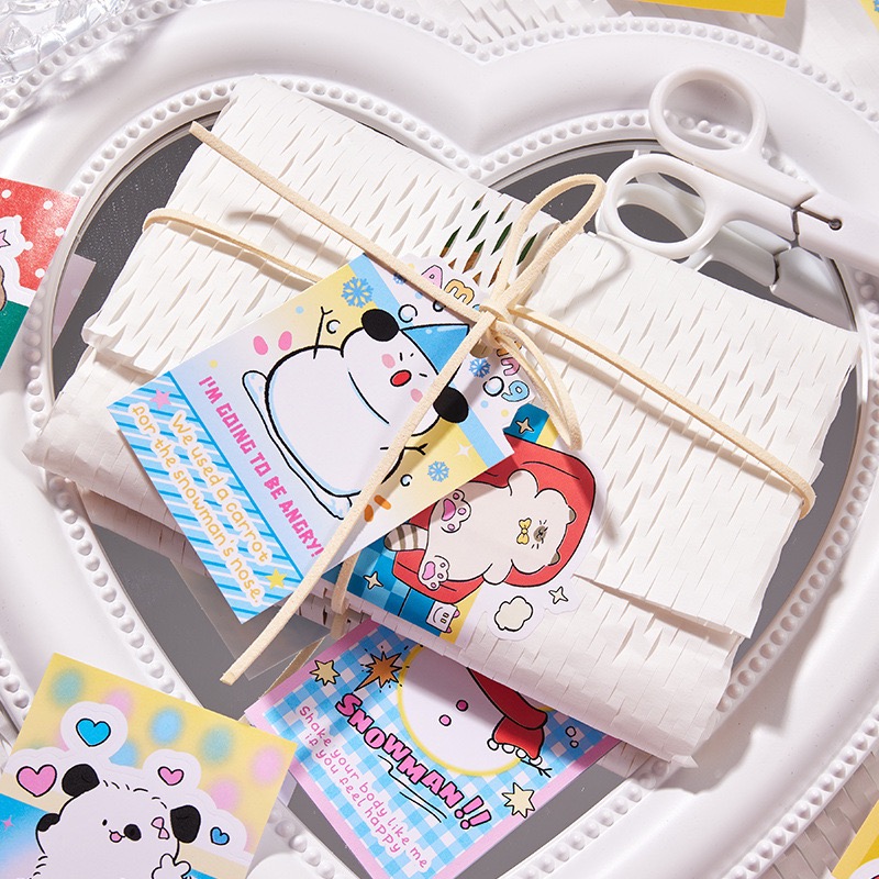 （🆕）寓見誠品原創一包20張 小藝術家系列 創意韓系卡通貼紙 封口貼手帳 出卡包卡 包材DIY異形封口貼紙 追星必備-細節圖3