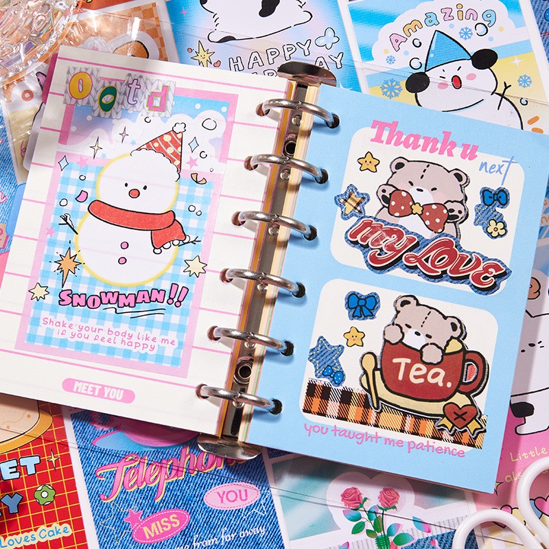 （🆕）寓見誠品原創一包20張 小藝術家系列 創意韓系卡通貼紙 封口貼手帳 出卡包卡 包材DIY異形封口貼紙 追星必備-細節圖4