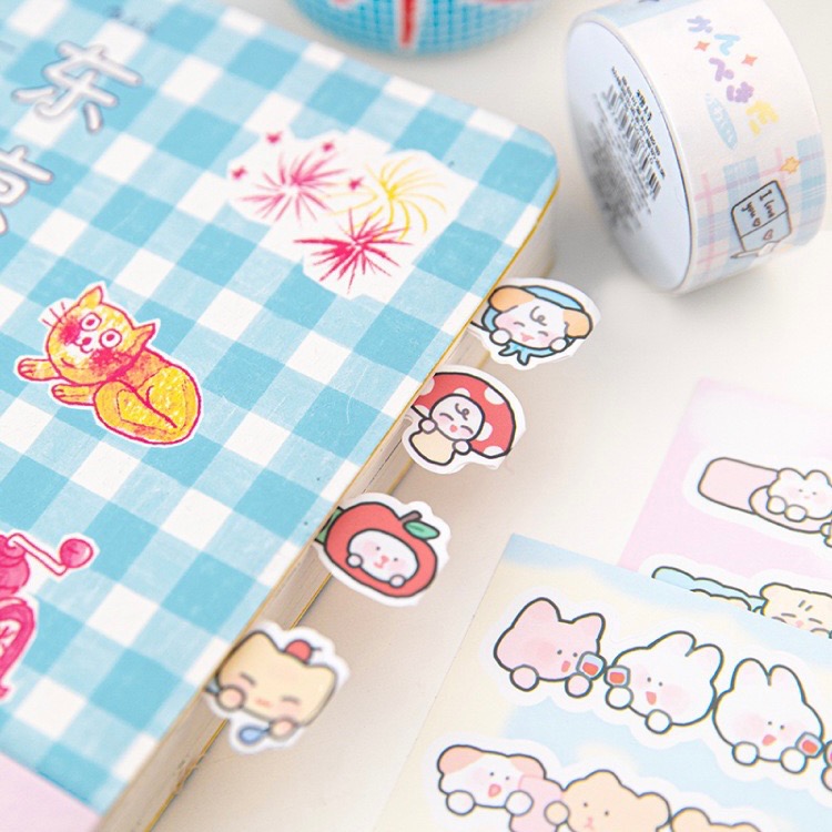 (🆕）糖詩原創 出卡索引貼 手翻書預告系列 追星 偶像明星愛豆專輯小卡 貴婦包裝 可愛卡通動物 咕卡手帳裝飾貼-細節圖6