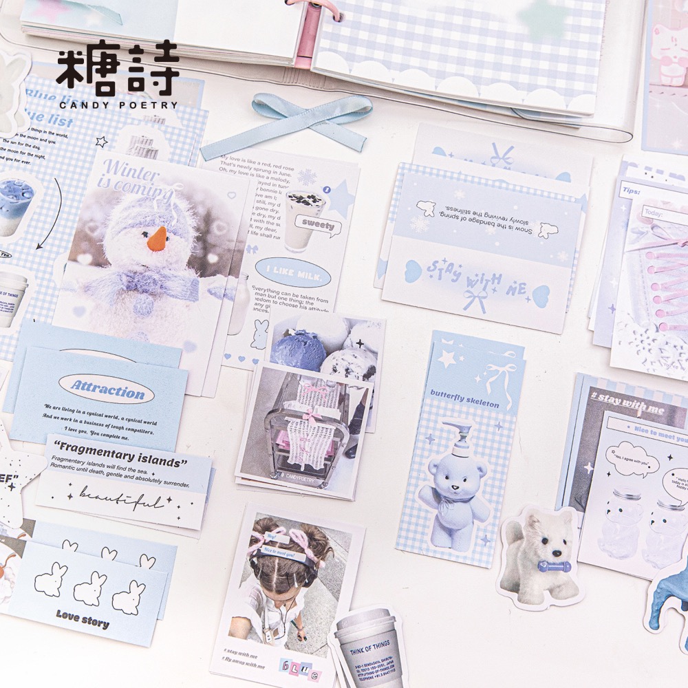 （🆕）糖詩 原創卡片貼紙包 浪漫主義系列 韓系ins風 芭蕾風 偶像明星愛豆專輯 打包出卡 可愛咕卡貼手帳素材裝飾-細節圖3