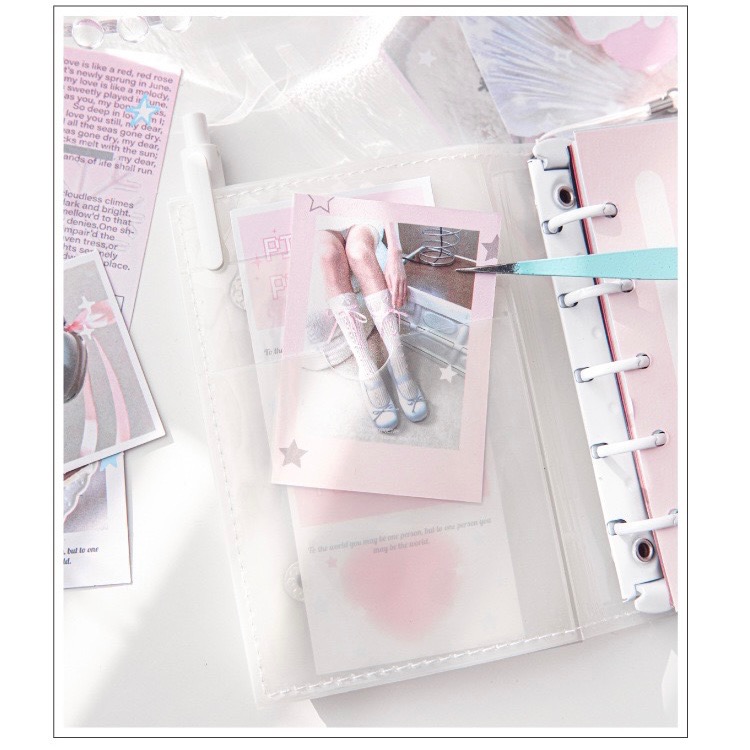 （🆕）糖詩 原創卡片貼紙包 浪漫主義系列 韓系ins風 芭蕾風 偶像明星愛豆專輯 打包出卡 可愛咕卡貼手帳素材裝飾-細節圖5
