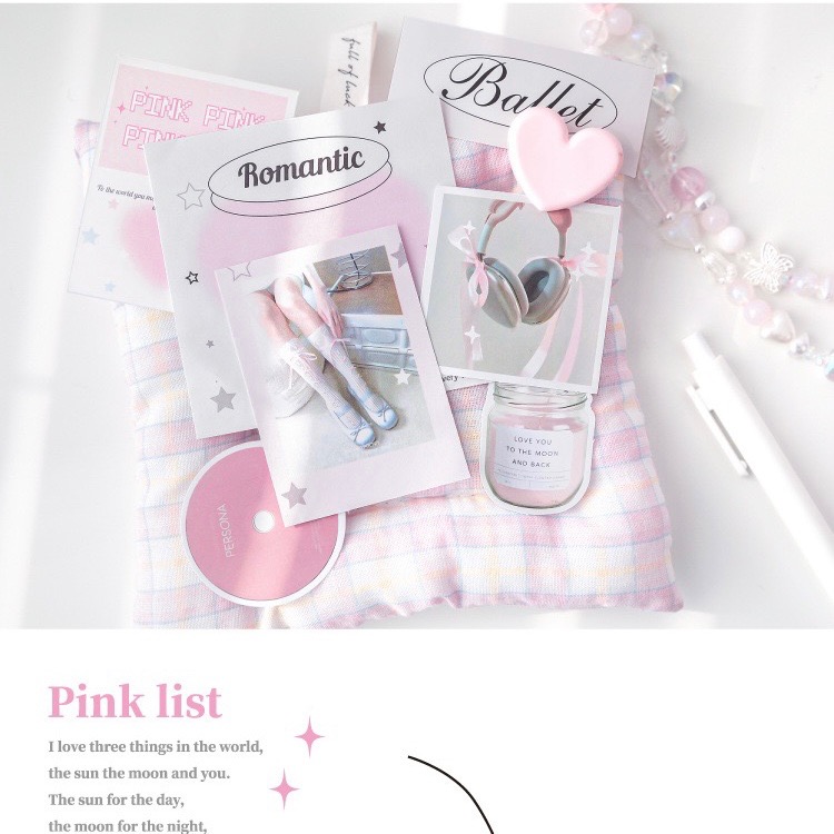 （🆕）糖詩 原創卡片貼紙包 浪漫主義系列 韓系ins風 芭蕾風 偶像明星愛豆專輯 打包出卡 可愛咕卡貼手帳素材裝飾-細節圖6