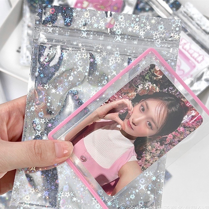 （🆕）高顏值 鐳射星星 自封袋 偶像明星愛豆專輯小卡 出卡打包 質感包材禮物 分裝袋密封袋 追星必備-規格圖4